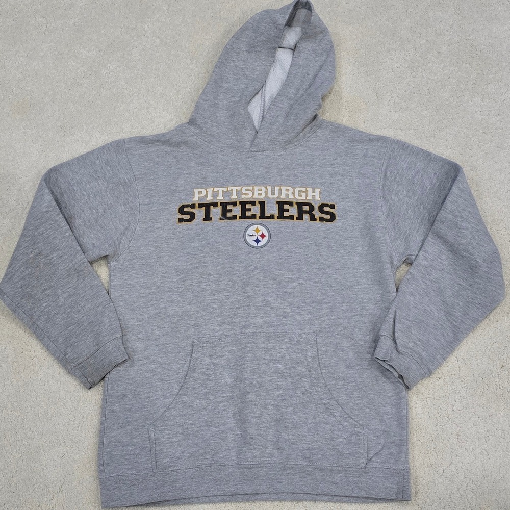 Pittsburgh Steelers‎ Hooded Sweatshirt Pullover Hoodie Small Gray Mens Athletic